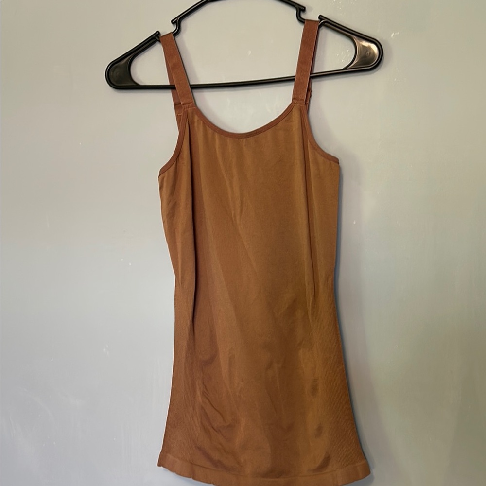 Feathers Maternity Tan Fitted Camisole Top adjustable straps